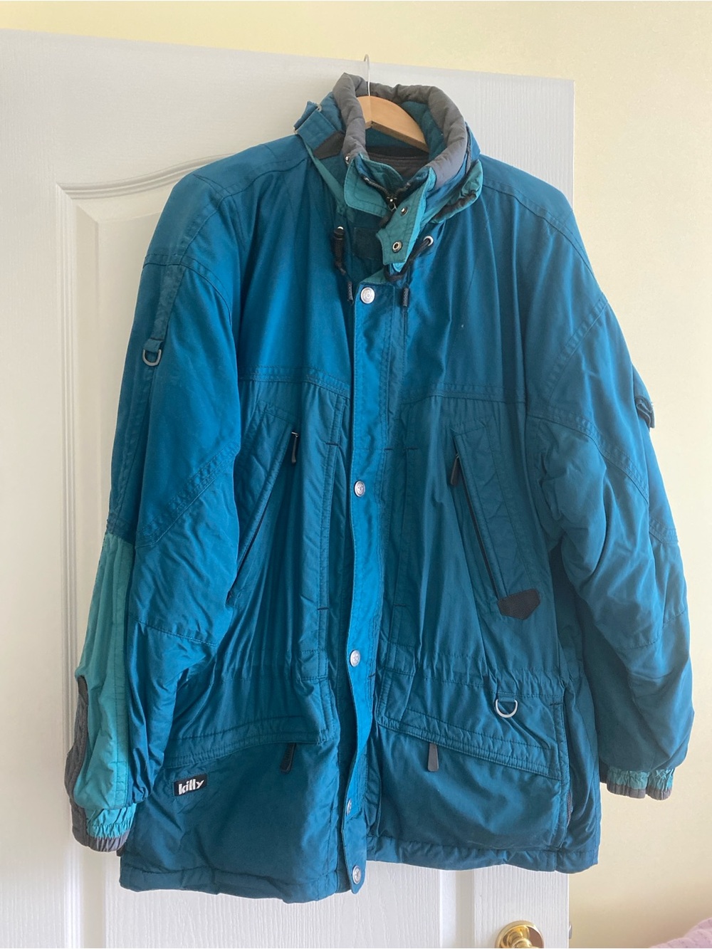 Men's Teal Heavyweight Insulated Puffer Jacket with Hood